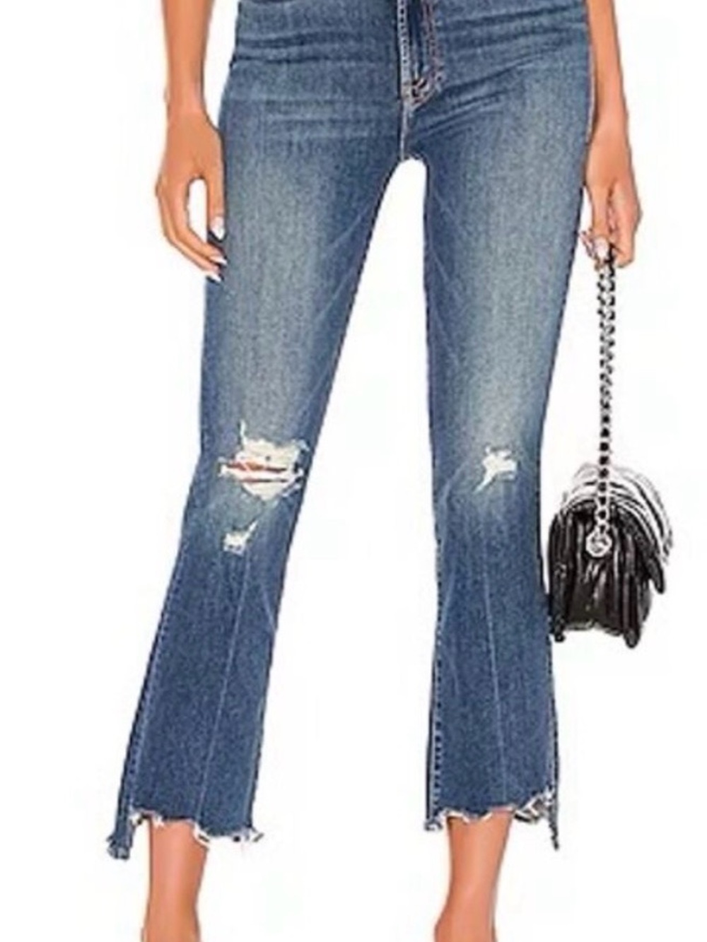 MOTHER Crop Step Chew cropped ankle denim in Dancing On Coals